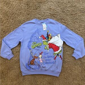 The Grinch Periwinkle Purple Crewneck sweatshirt pullover